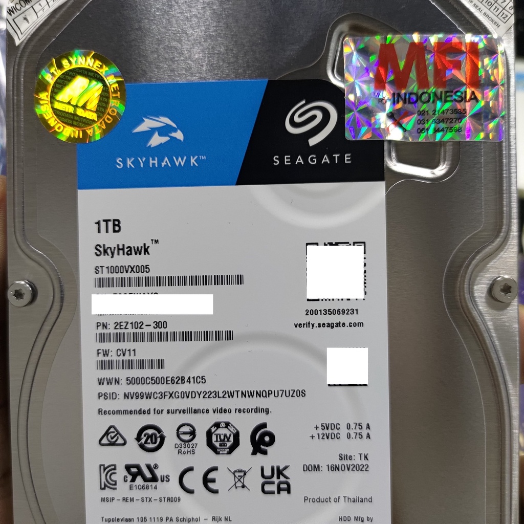 Seagate Skyhawk 1TB resmi MFI