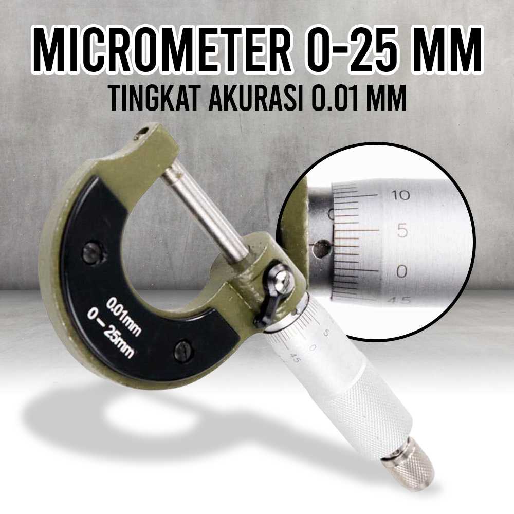 (BISA COD) FTIHSHP Mitutoyo Micrometer 0-25 mm 0.01 mm - QST008