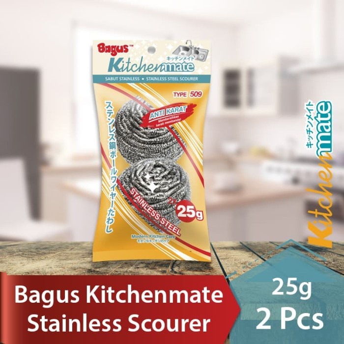 [Sabut] Bagus Sabut Stainless Scourer Kawat Cuci Piring 25 G 2Pc 509 [Tersedia]