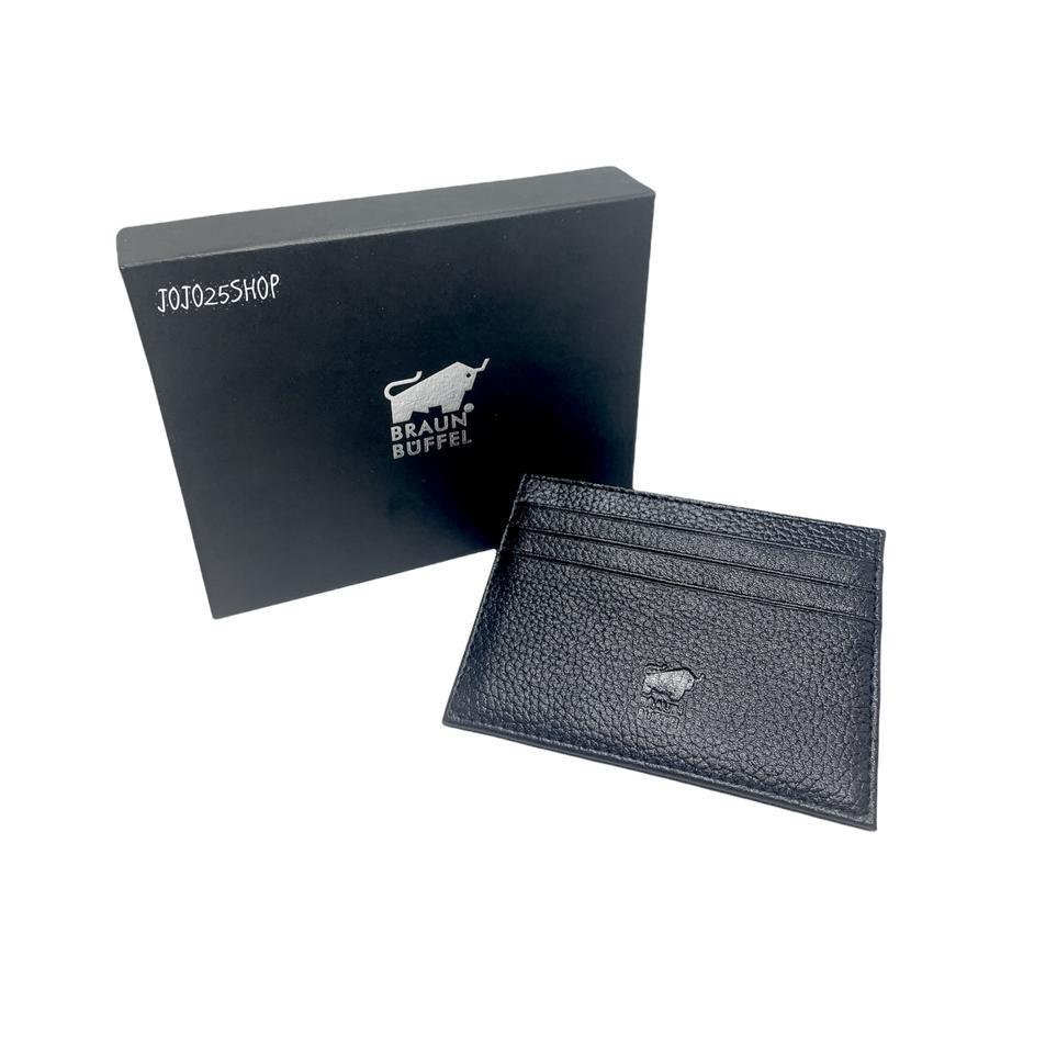 Import Terlaris DOMPET KARTU / CARD HOLDER KULIT ASLI PRIA WANITA BRANDED BB 57 HITAM 