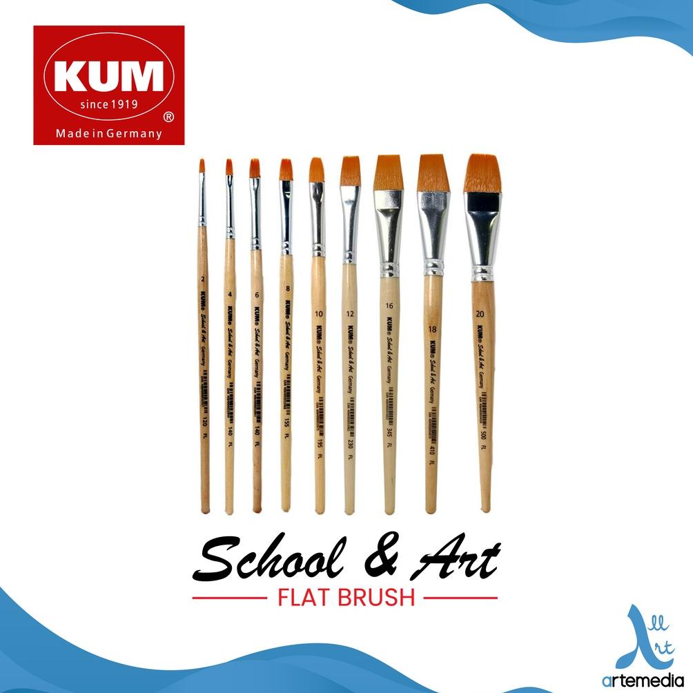 

Kuas Lukis KUM School and Art Flat Synthetic Brush Short Handle