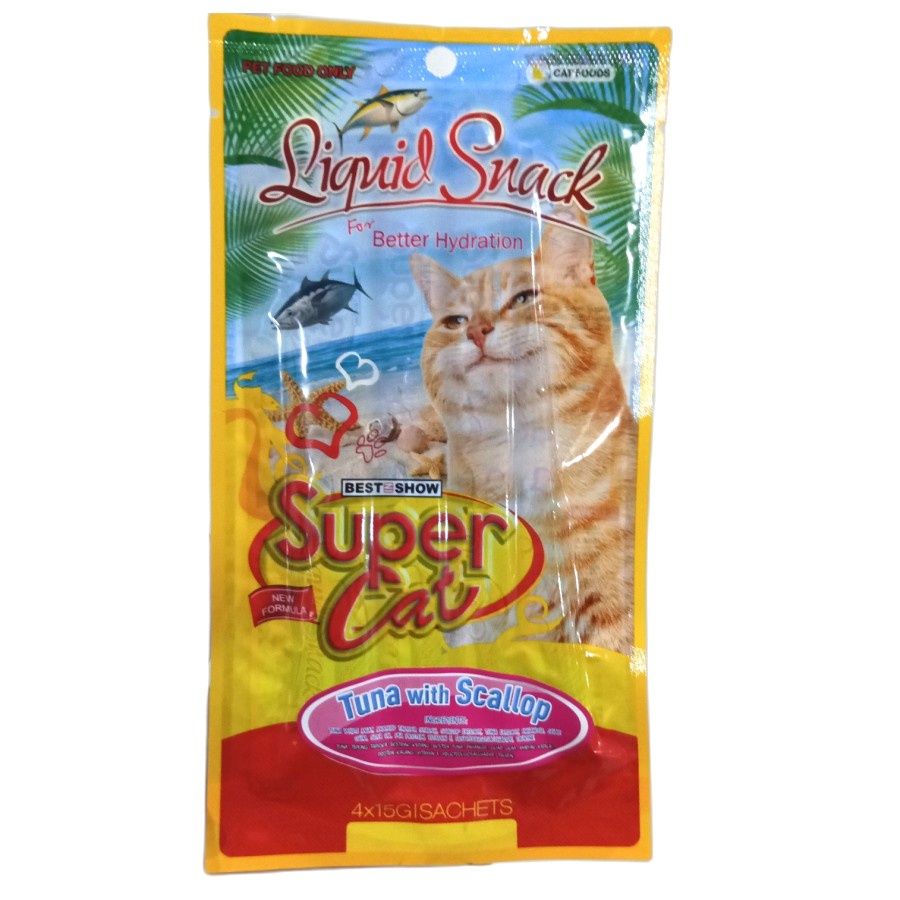 Supercat Creamy Tuna With Scallop Cemilan Snack Kucing 60 gr