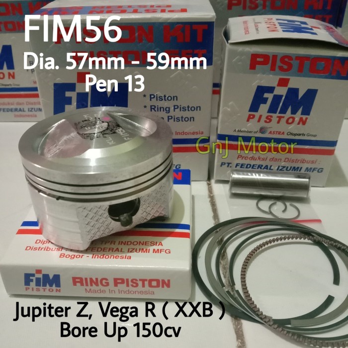 Piston kit FIM Bore up Jupiter Z Vega R Size 57 57.5 58 58.5 59 Pen 13