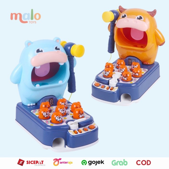 4in1 Whack A Mole Hammering Hippo Cattle Beats Hamster Knock Game