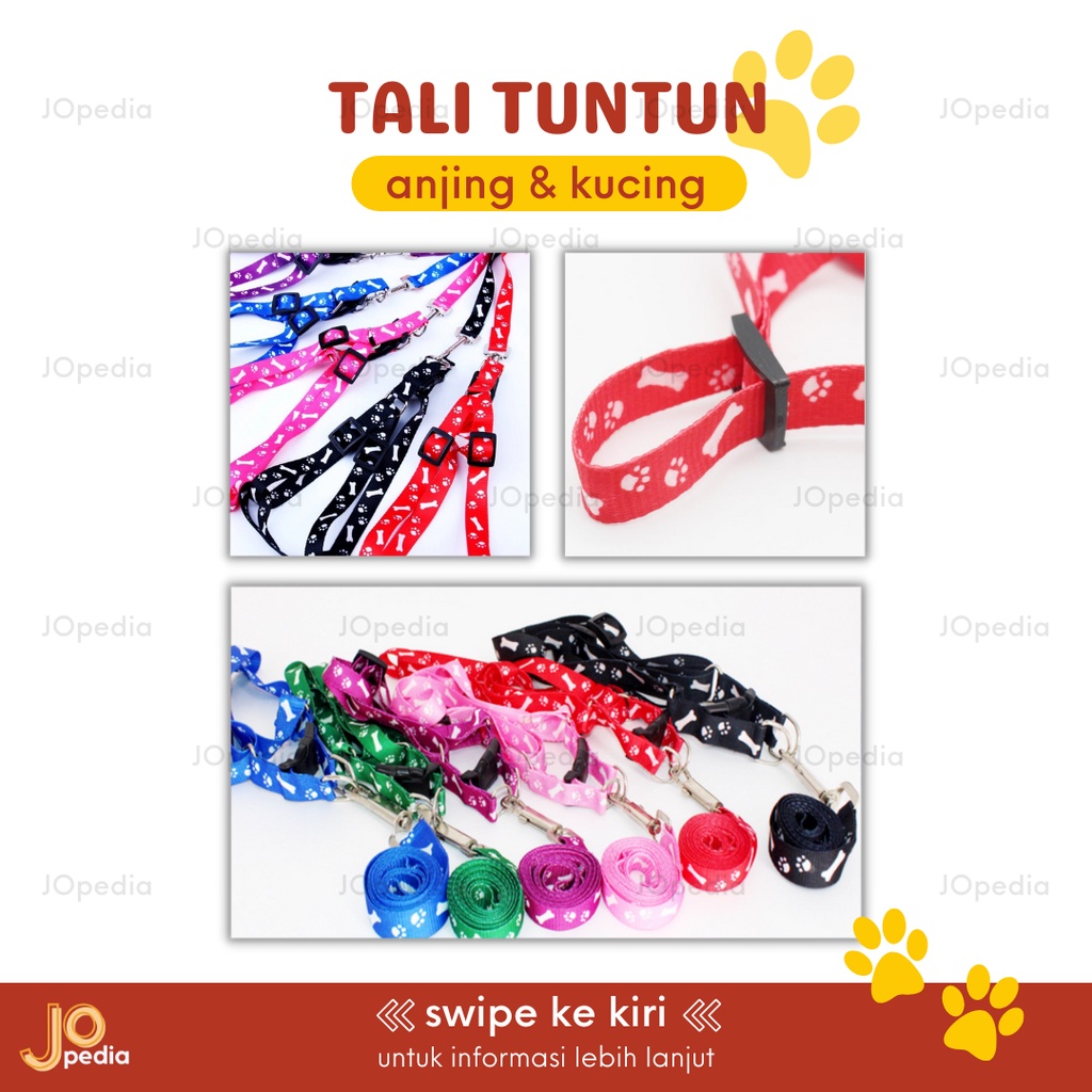 TALI TUNTUN A Anjing Kucing Kalung Tali Harnes Pet Harness Y Leash