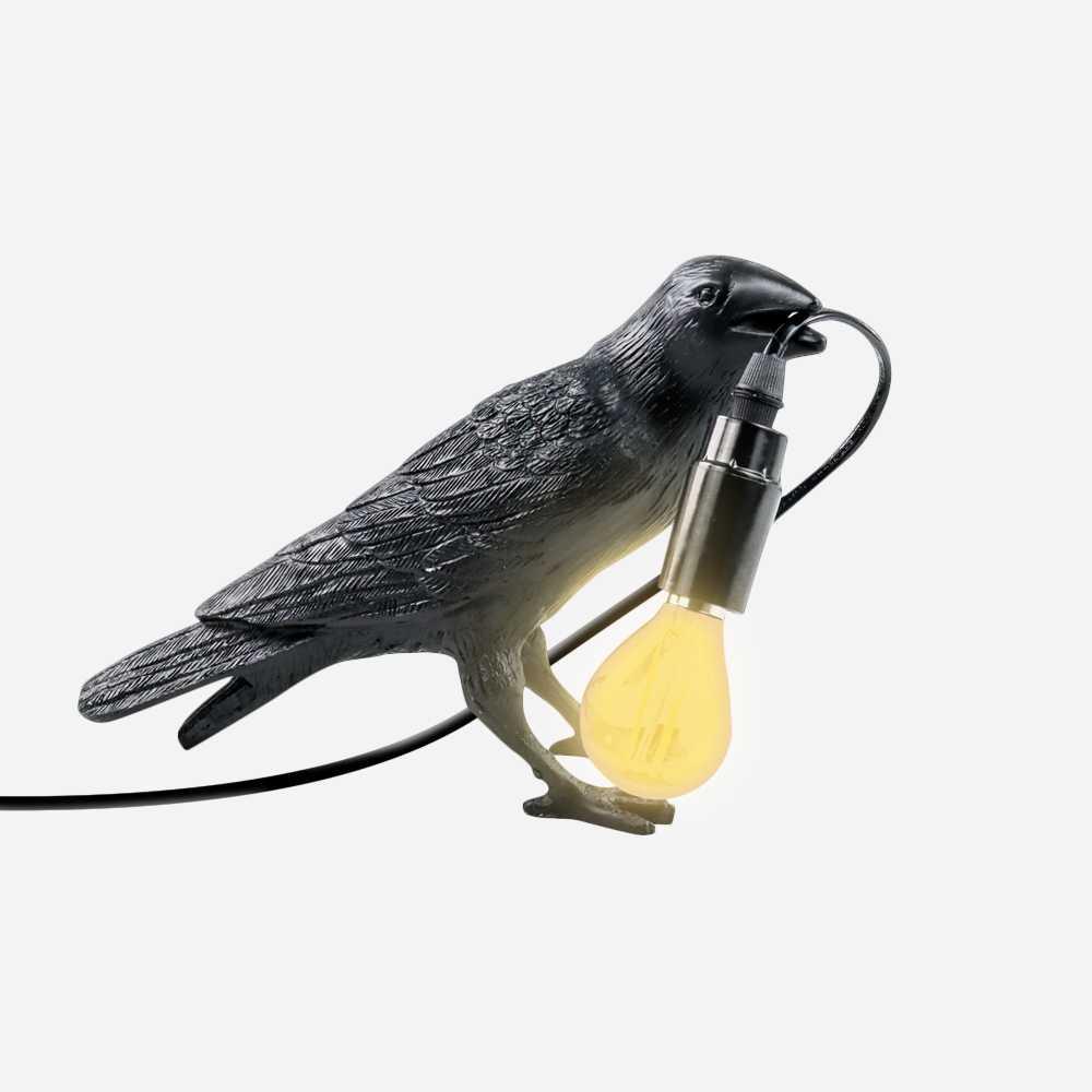 Lampu Meja Hias LED Model Burung Gagak Warm White 4W - 5499T - Black