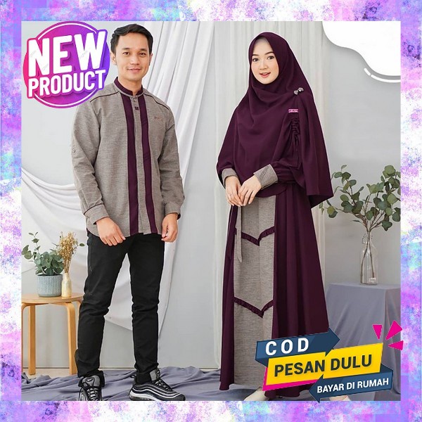 Gsmis Remaja Capel Syari Cople Baju Pasangan Suami Istri Couple Sarimbit Keluarga Busana Muslim Kape