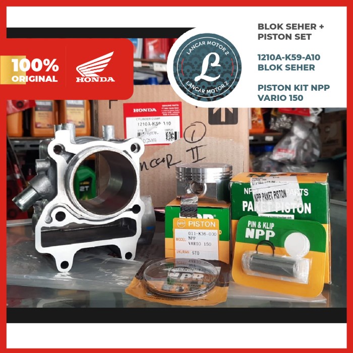 Blok Seher Set All Vario 150 Led / Bohlam K59 Piston Original Honda