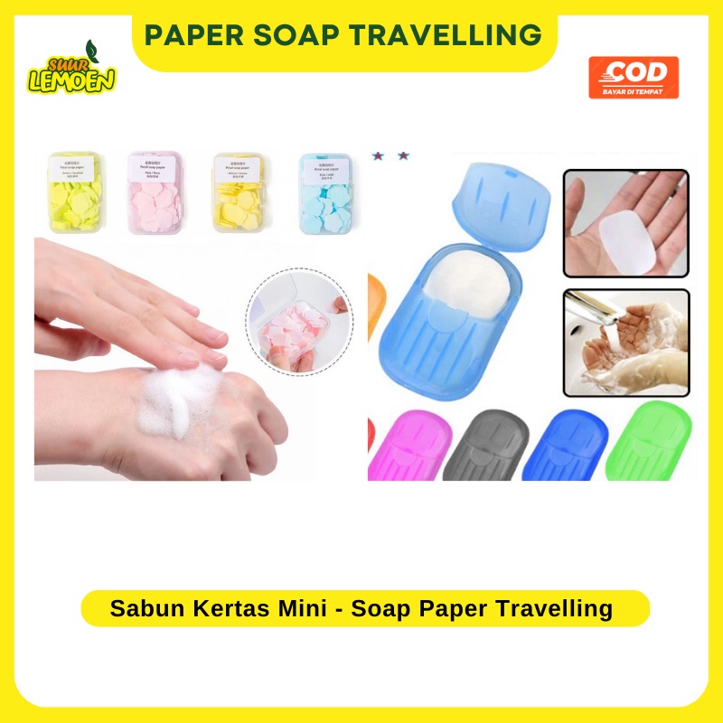 Sabun Cuci Tangan Kertas Mini Motif Bunga / Sabun Cuci Tangan Kertas Paper Soap Traveling / Sabun Travel Portable Sabun Cuci Tangan Praktis