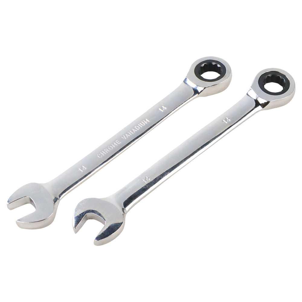 Kunci Pas Ring Ratchet Kombinasi Chrome Vanadium - CV72 - Silver