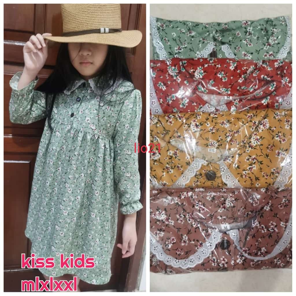 BAJU DRESS TUNIK ANAK PEREMPUAN TANGGUNG TERBARU BAHAN KATUN SAKILA UNTUK UMUR 4-9 TAHUN