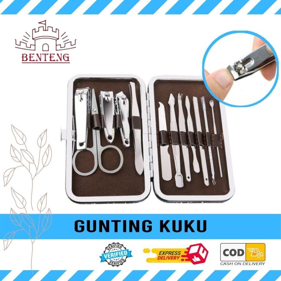 Manicure Pedicure Set 7 in1 Alat Perawatan Kuku Gunting Kuku Set Polos Model Dompet