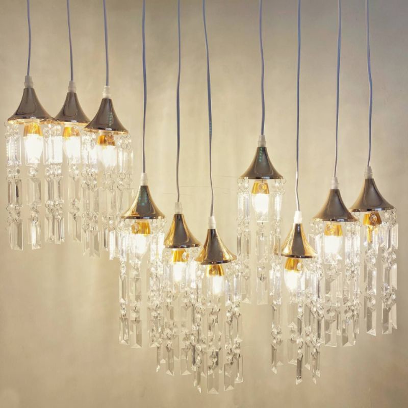 lampu gantung ubur-ubur dekorasi pelaminan wedding lampu hias akrilik dekorasi