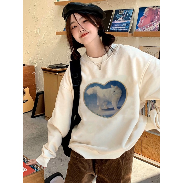 Sweater Oversize Cute Cat Sweater Oversize Korean Style/atasan korean style wanita