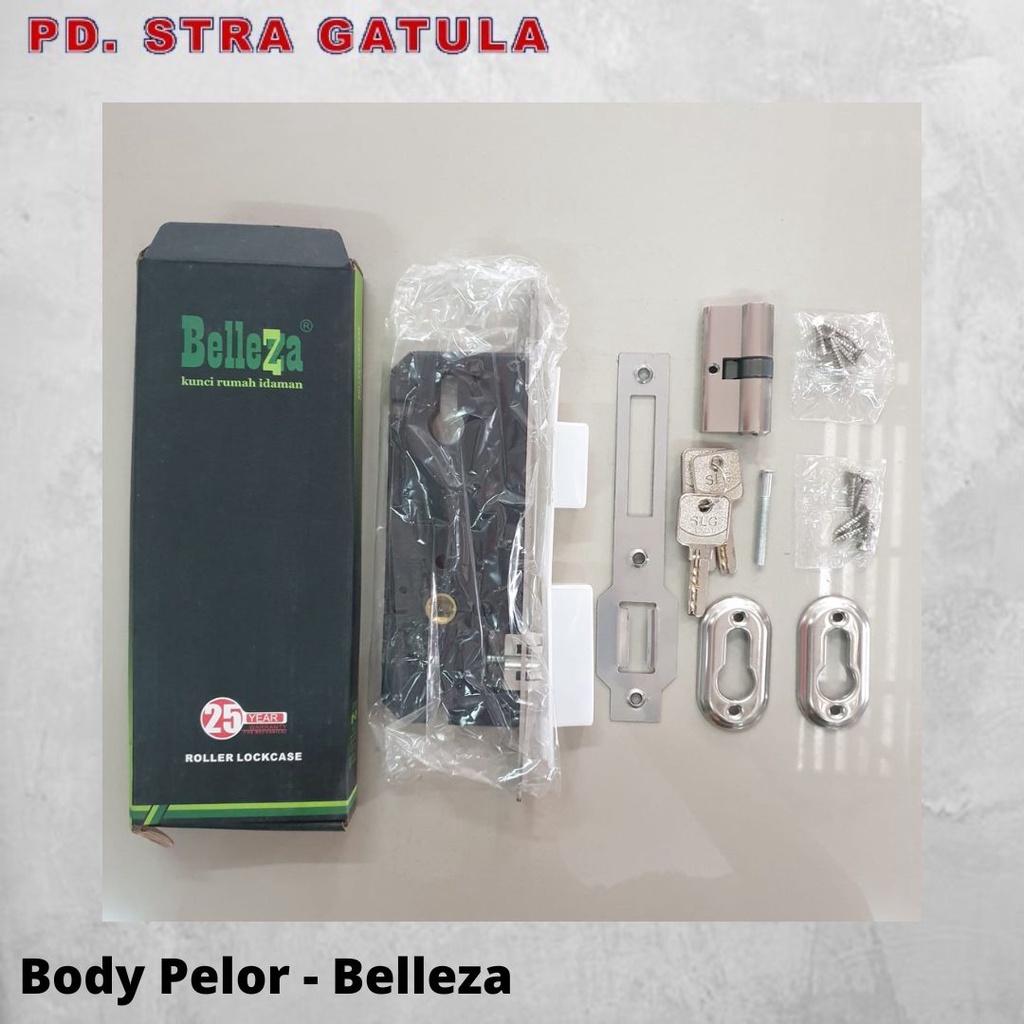 Body Kunci Pintu Belleza / Sliding Lockcase Alumunium / Body Lidah Belleza
