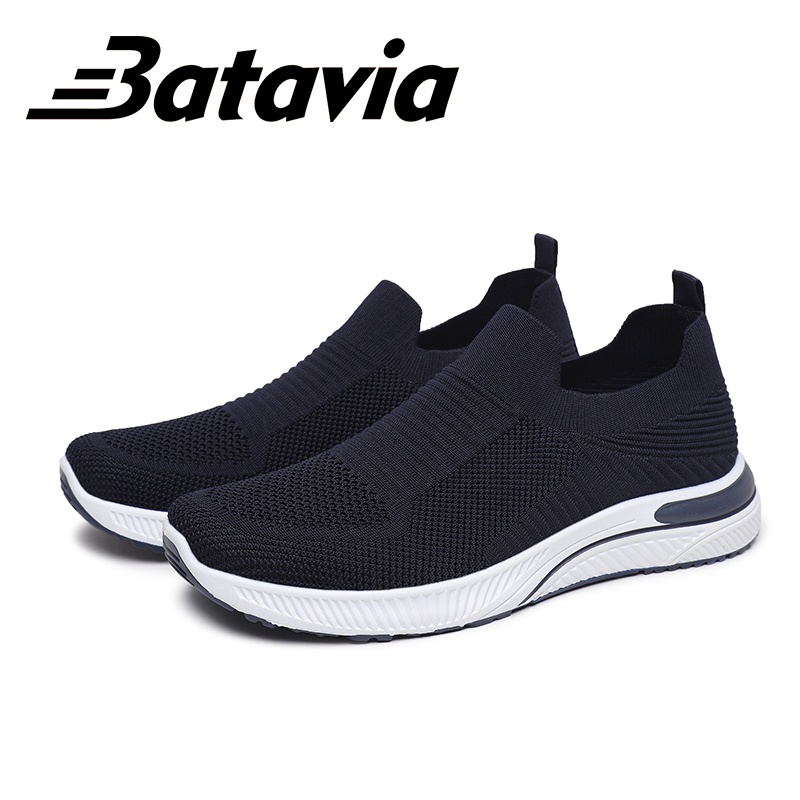 Batavia GROSIR sepatu kanvas pria rajut sepatu pria  sepatu tanpa tali hitam Sepatu Pria Sport men Sneakers sepatu cowo  pria sepatu pria ringan  B20