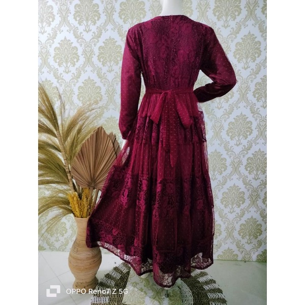 gamis broklat/gamis tille kondangan/gamis pesta