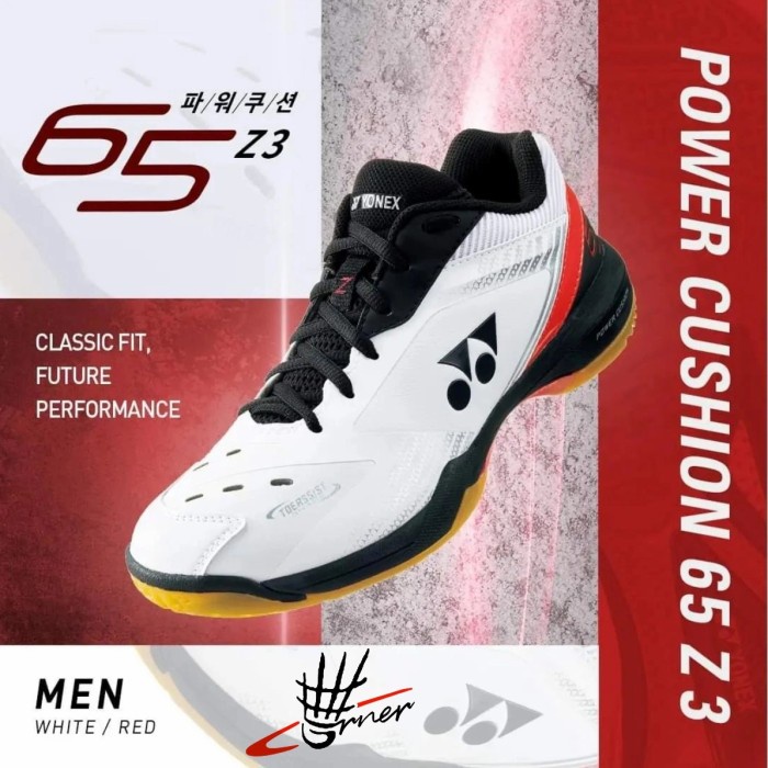 {MentariStore} Sepatu Badminton Yonex SHB65Z3M SHB 65 Z3M 65Z3 Z 3 M Men White Red SP - SP Berkualit