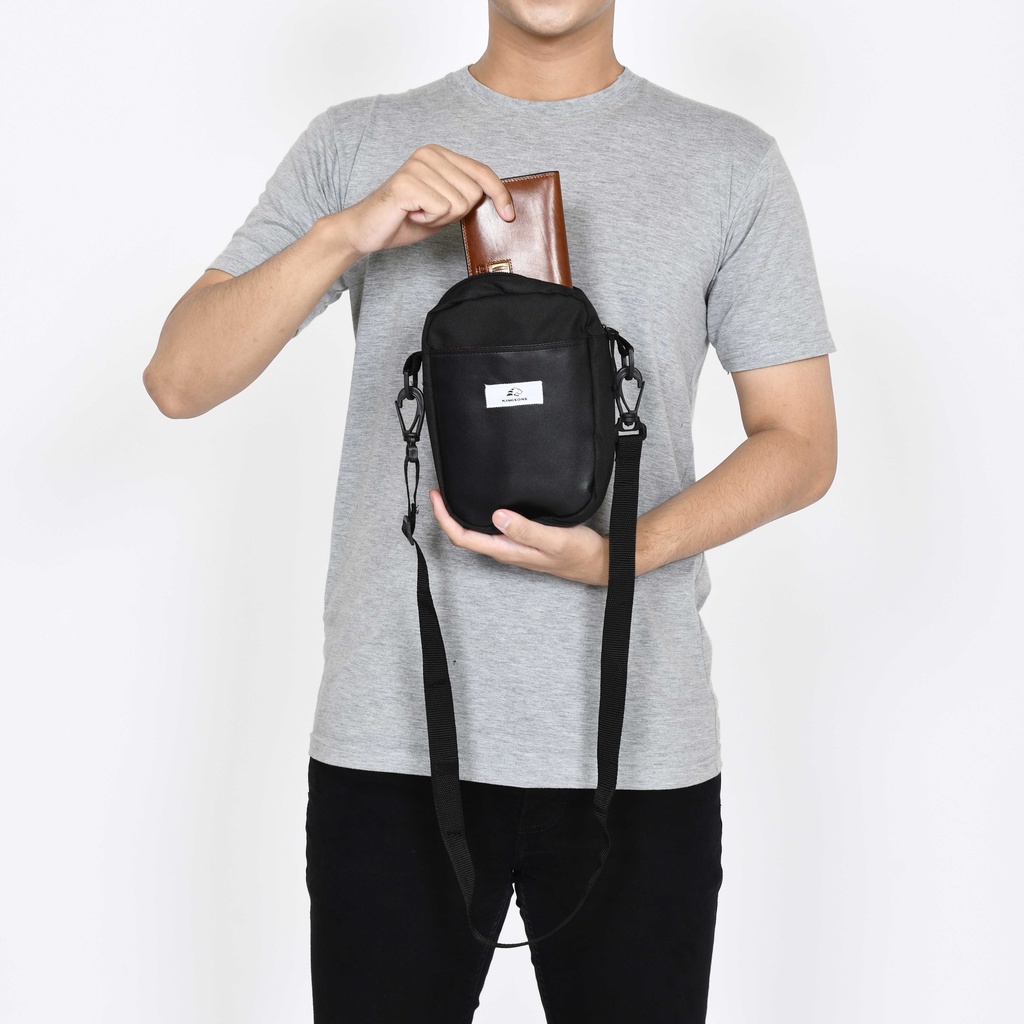 Tas selempang pria polos slempang bahu pria wanita Slempang Kasual Cowok Hitam SLingbag Bahu Keren Murah selempang crossbody Tas HP