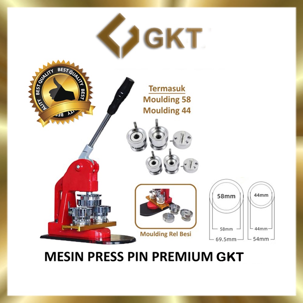 Mesin Press Pin GKT Termasuk Moulding Uk. 44 &amp; 58 mm GKT Import Murah Awet