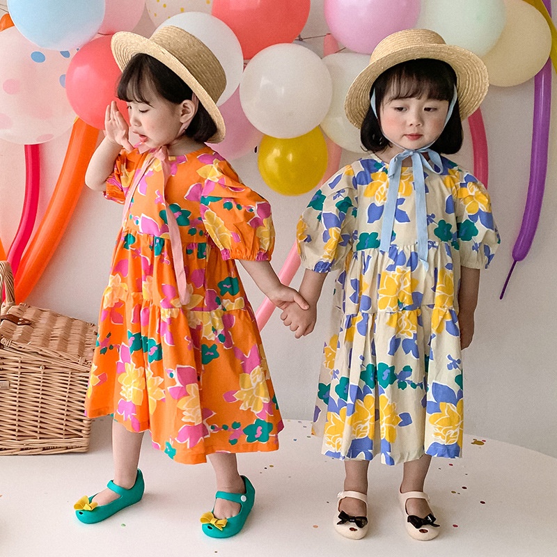 PREMIUM Baju Dress Bayi Anak Kaos Piyama Setelan Perempuan COD Sweater Import Gaun Motif Cewek Murah Tidur Pergi Baju Musim Panas Korea Jepang Kostum Dora