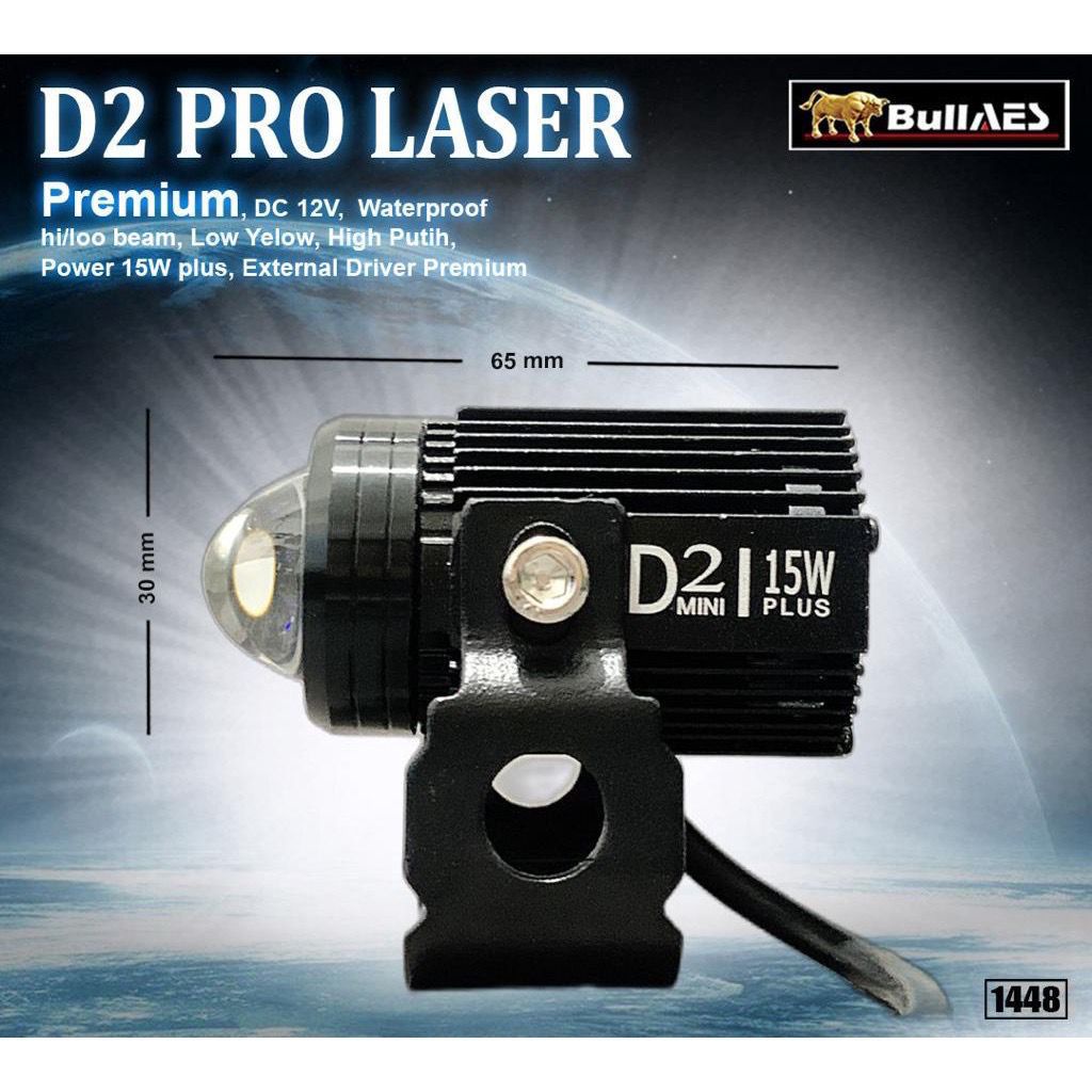 Lampu Tembak Laser D2 Pro Laser AES Hi Loo Premium Quality Plus Kipas Pendingin