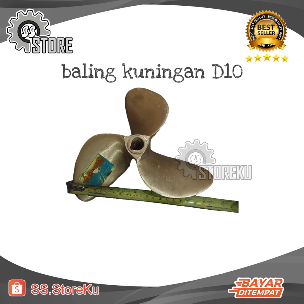 Baling kuningan daun 3 D3 x 10 / D10 D9 kipas baling kapal perahu nelayan