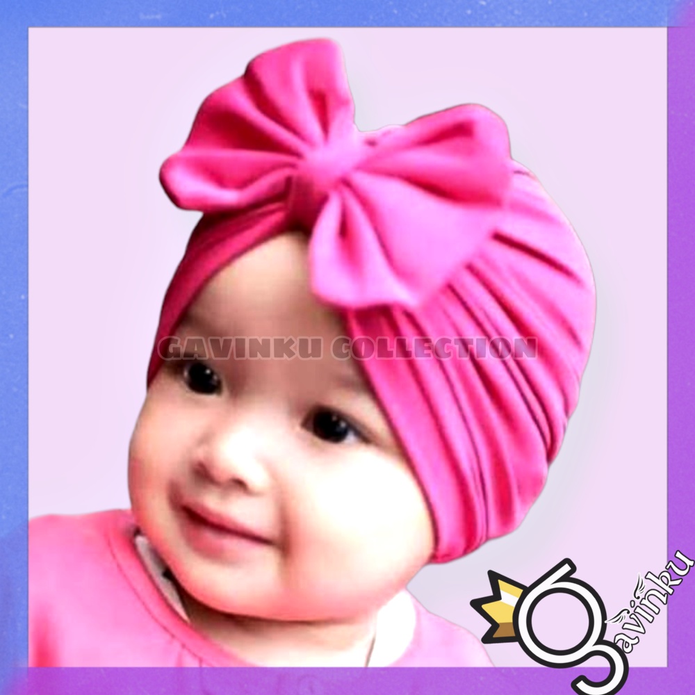 Turban Bayi Perempuan Pita Kupu Kupu Newborn Anak Umur 0 1 2 3 4 5 6 7 8 9 10 11 12 Bulan Usia Tahun Lucu Terbaru Jilbab Instan Busa