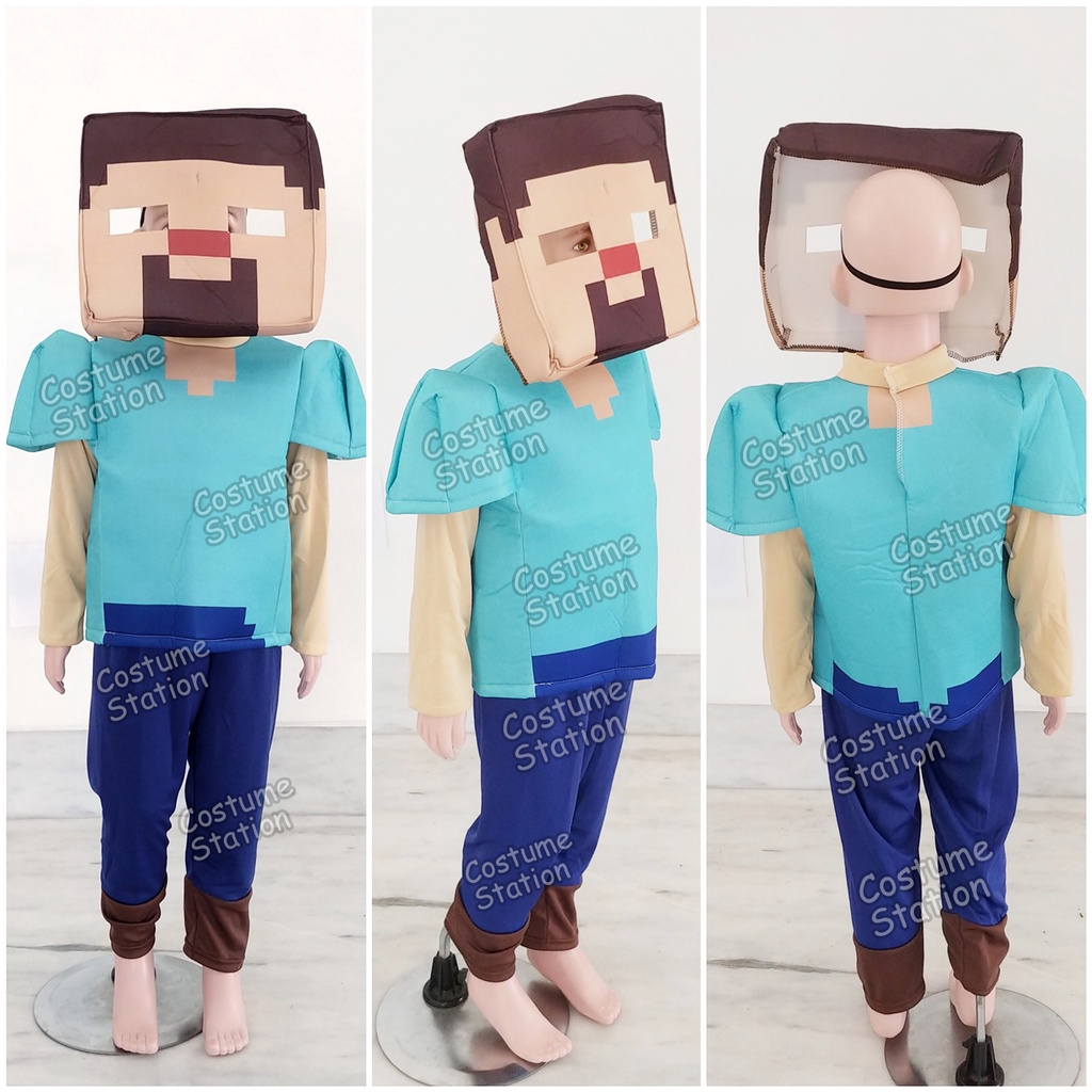 Kostum Minecraft Steve / Costume Game Mainan anak