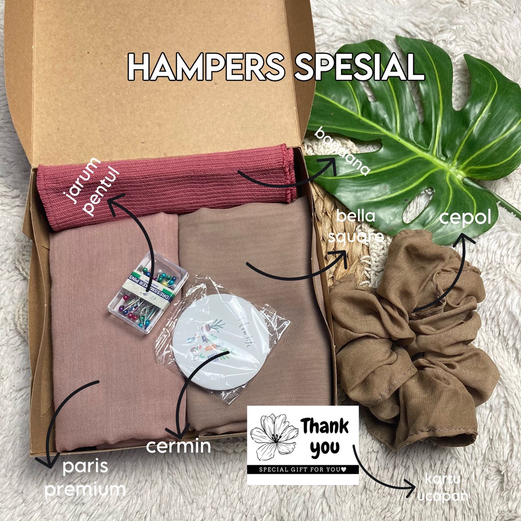 

HAMPERS HIJAB BELLA SQUARE / HAMPERS LEBARAN / KADO ULANG TAHUN CEWEK / KADO PERNIKAHAN / Hampers Ulang Tahun
