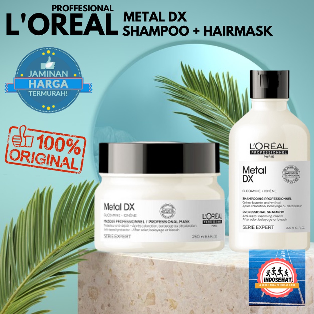 LOREAL Serie Expert Metal DX Shampoo Hair Mask - Perawatan Nutrisi Rambut Berwarna Diwarnai Patah