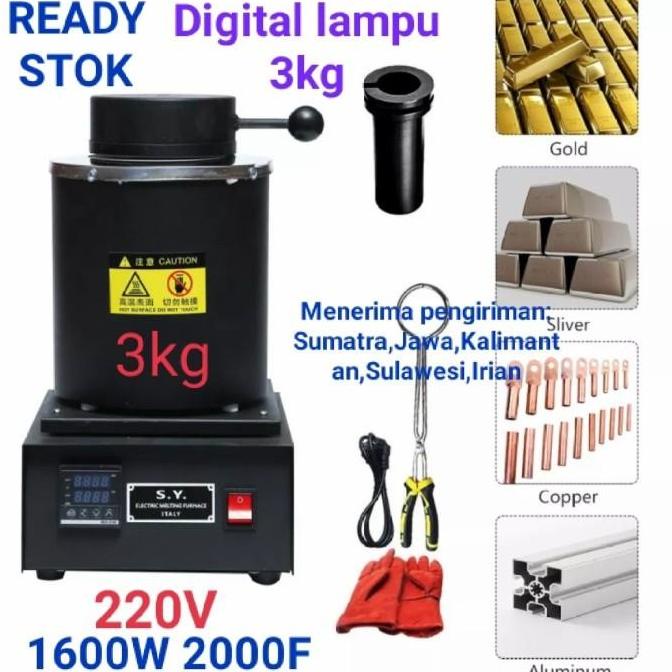 Tungku Listrik Pelebur Emas/Perak ,Tegangan =220Volt Daya Max =1400Wat