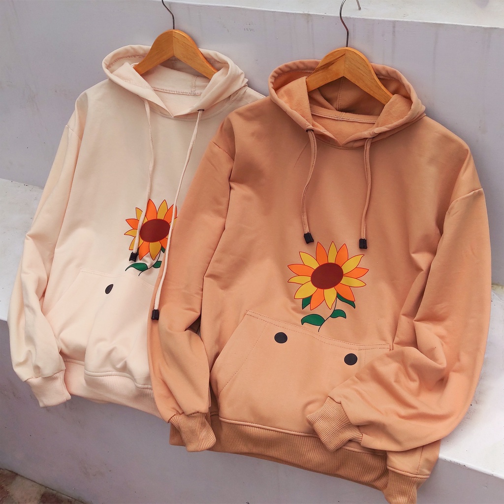 Hoodie Oversize Wonderegg Sunflower Korean Wanita Pria L - XL - XXL - XXXL