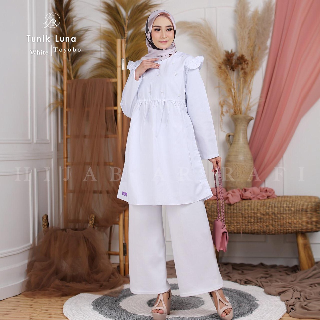 Tunik Katun Toyobo Arrafi Atasan Wanita Muslim Tunik Luna ORIGINAL Arrafi Hijab