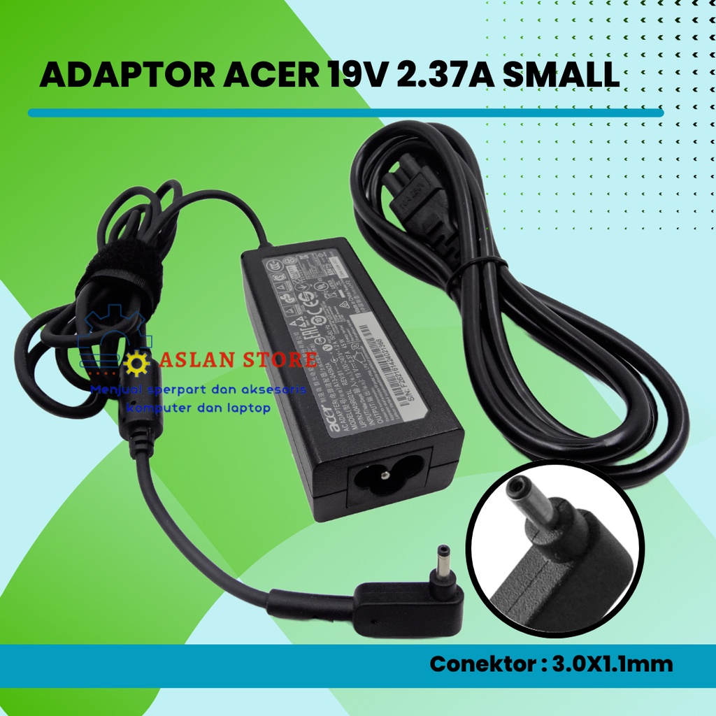 AC Power Adaptor 19V2.37A 45W 3.0x1.1mm Charger Acer Aspire s7 391 R5-471 V3-331 V3-371 ACER SPIN SP111-32N SP111-33 SP113-31 SP314-51 SP315-51 SP513-51 SP513-52N ACER Switch SW312-31 SW312-31P SW512-52 SW512-52P