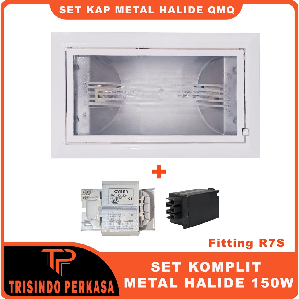 Kap Metal Halide Hilight High Light QMQ 255 150W 150 watt R7S Set Komplit Lampu