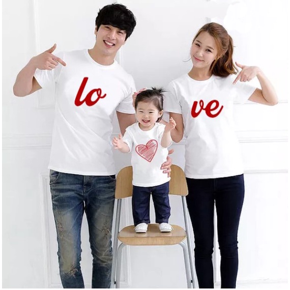Tshirt couple kaos keluarga keren  love