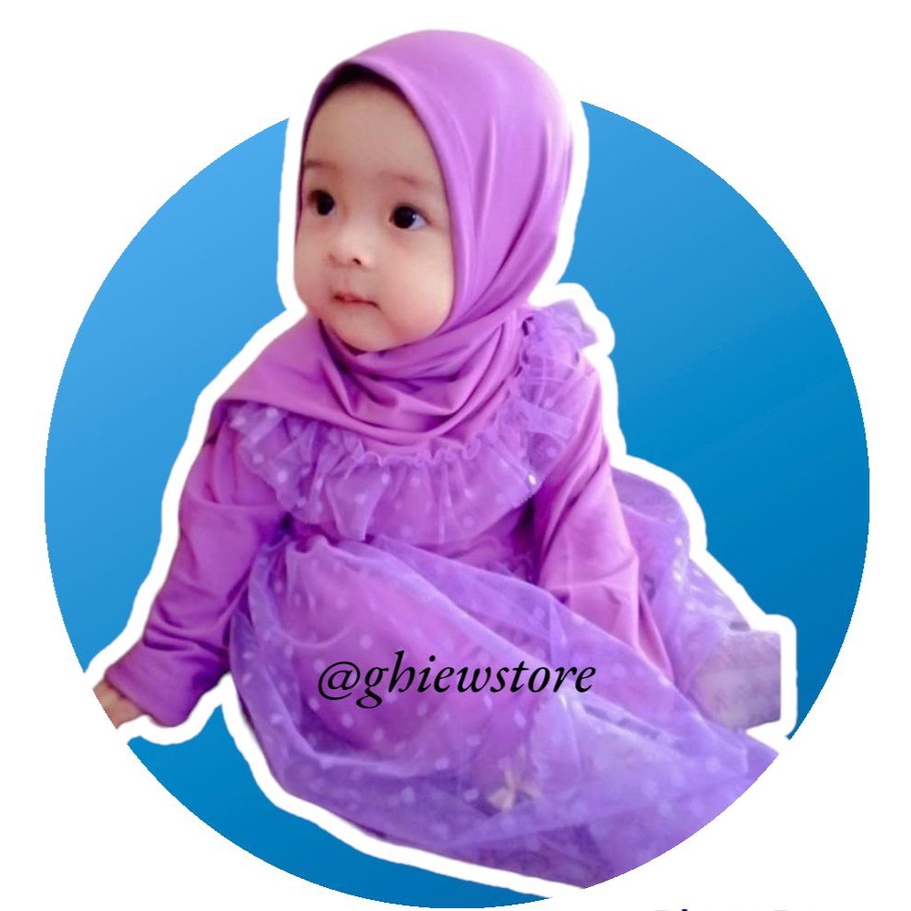 Maula Kids Wear Gamis bayi newborn / baru lahir - 4 tahun | Gamis anak perempuan  free jilbab murah | gamis tutu tile doty + hijab segitiga instan bahan adem,lembut&amp;elastis