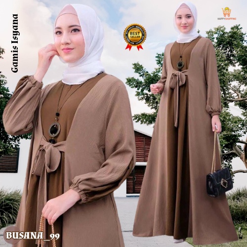 Baju Gamis Wanita Isyana Dress Terlaris / Gamis Kondangan / Isyana Dress Muslim / Busui Frendly (Bis