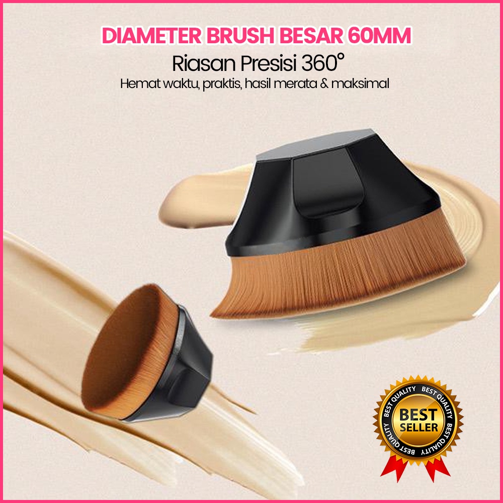 Powder Brush / Kuas Bedak / Brush Gagang Pendek / Brush Foundation / Brush Bedak Tabur Kabuki Brush