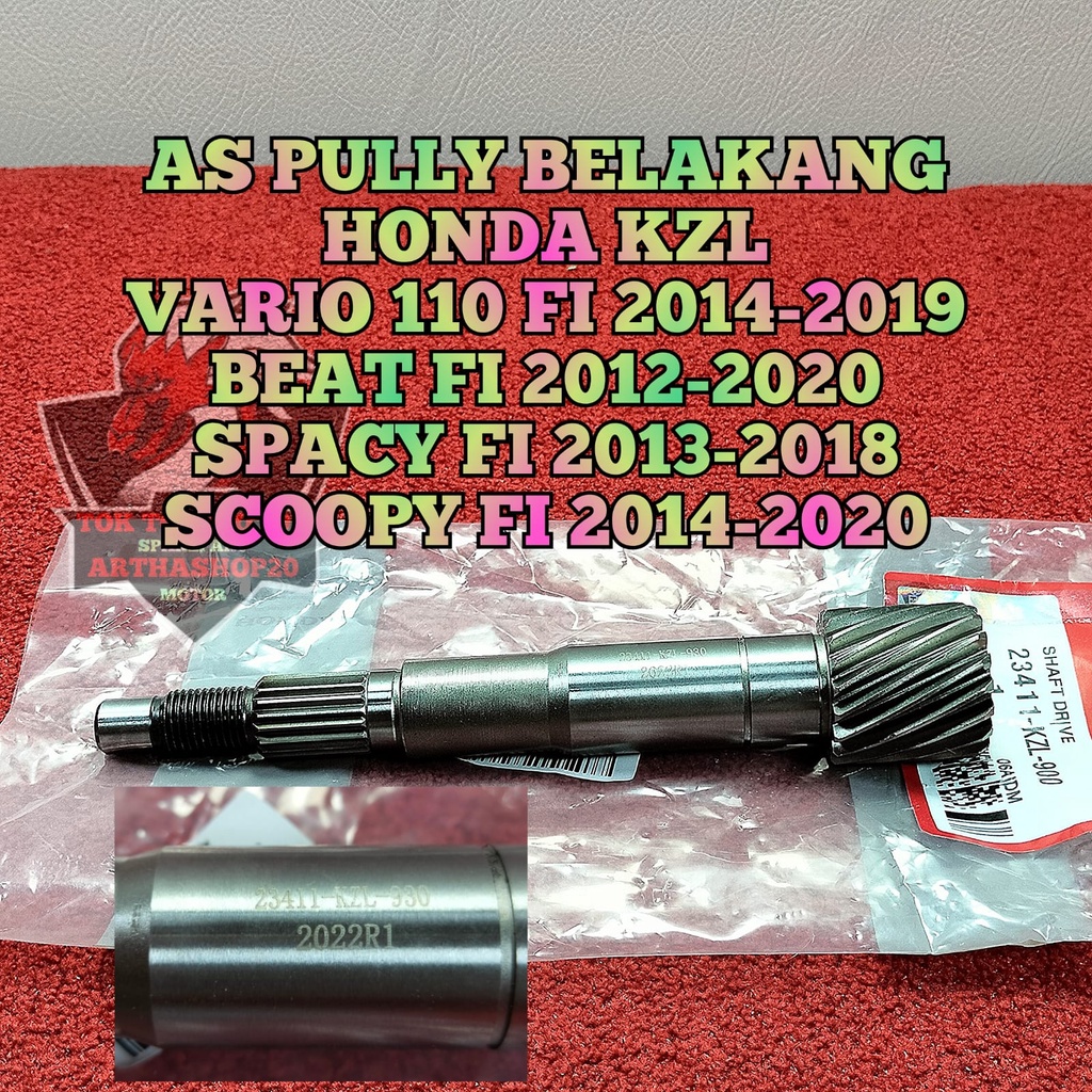 AS PULY BELAKANG KUALITAS ASLI ORIGINAL HONDA AHM KZL UNTUK MOTOR BEAT FI 2012-2020 , SPACY FI 2013-