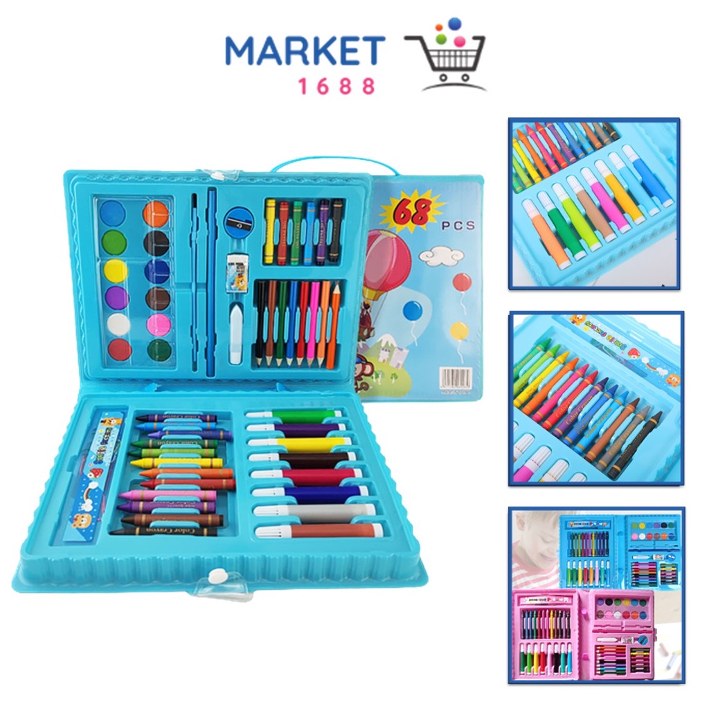 

Market1688 Drawing Set 68Pcs Oil Pastel Crayon 68 IN 1 Set Krayon Mewarnai dan Melukis Lengkap dengan Cat Air Alat Mewarnai Anak Anak Bentuk Koper