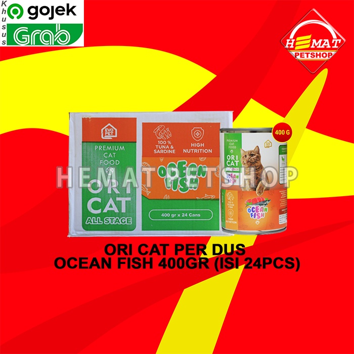 GOSEND Makanan Kucing Basah Ori Cat Kaleng Wet Food Dus 24 PCS 400GR
