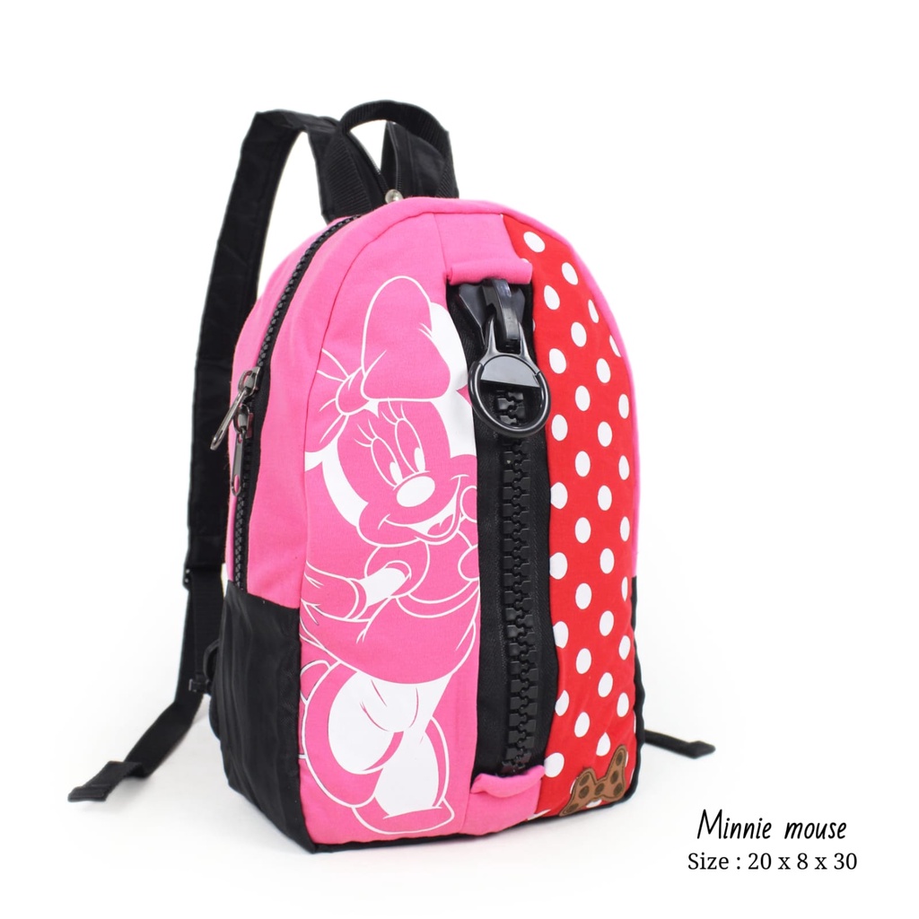 Disney Mickey Minnie Monster Inc Big Zip Backpack
