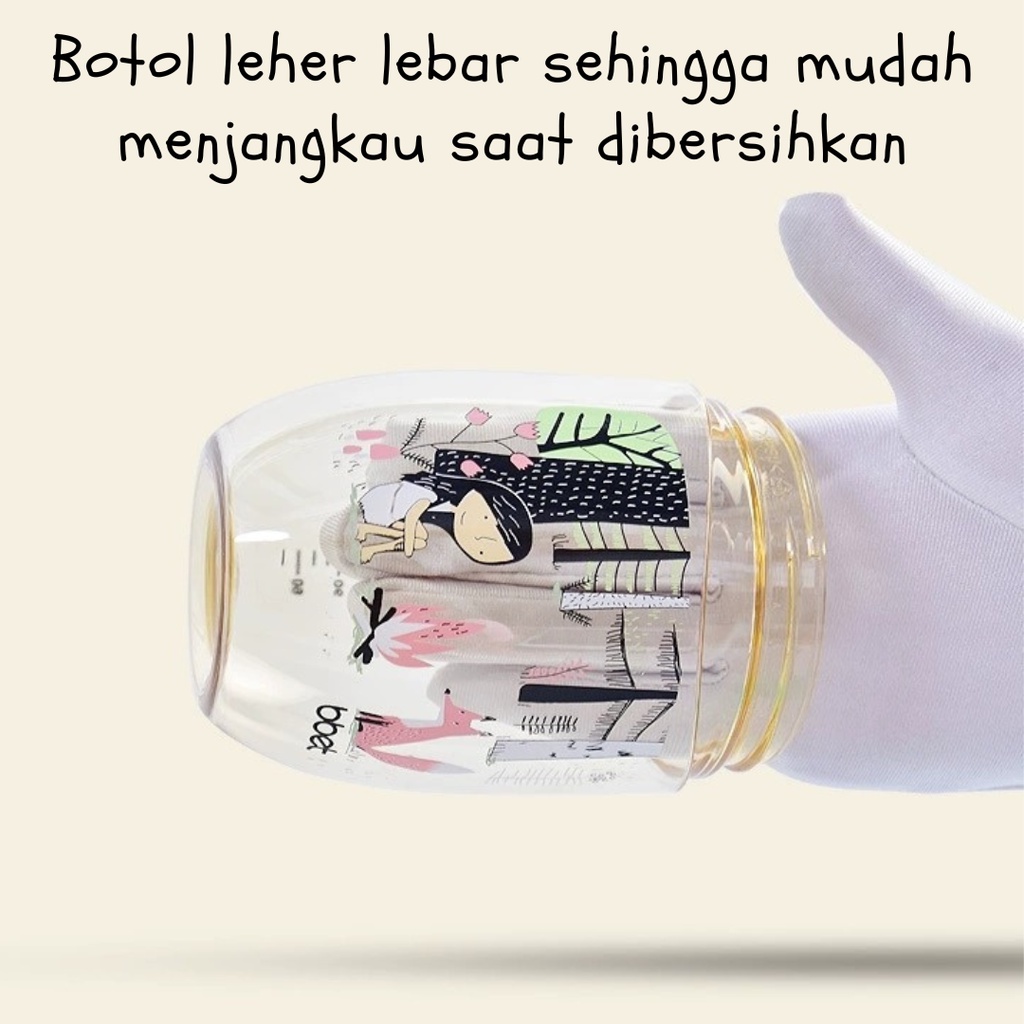 Botol Susu BBET/ Bahan PPSU / 160ml &amp; 300ml / Super Wide Neck / Botol Susu Leher Lebar  Bbet Super Wide Neck Feeding Bottle / Botol Susu PPSU Leher Lebar