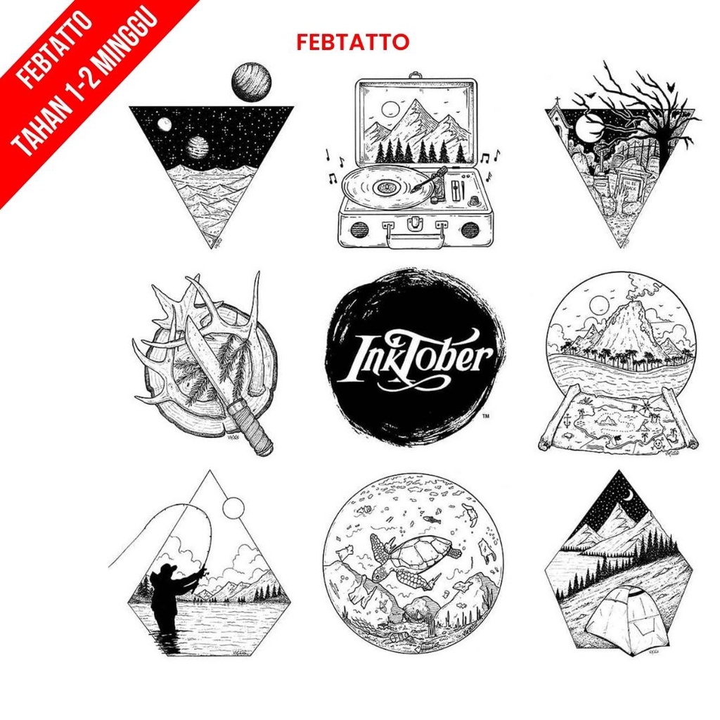 Tato Temporer Alam Pemancing Tato kecil Stiker Tatto - SELI 10-18