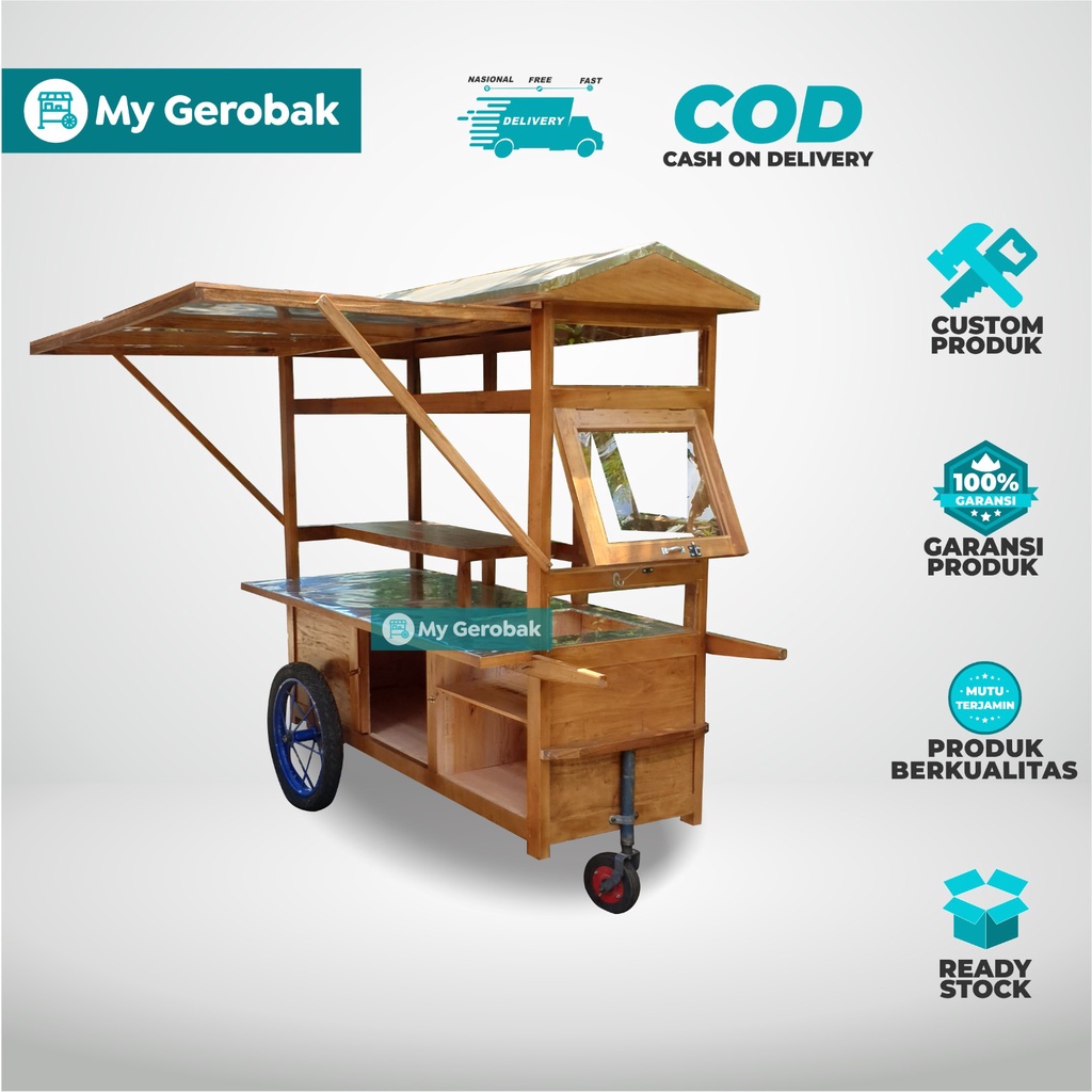 MyGerobak Roti Bakar, Martabak, Mendoan, Gorengan / Rombong ES teh, es Boba, juice / Grobak Serbagun