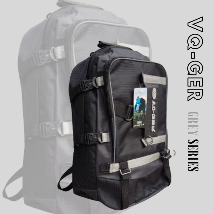 tas ransel  Tas Punggung Backpack Trendy Design Polyester - Tas Ransel Pria Wanita - Abu-abu(P2A8) t