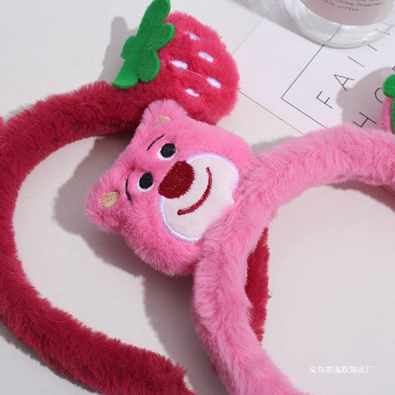 TS01-BD0053 Bando wanita fashion boneka strawberry Bandana anak lucu impor korea