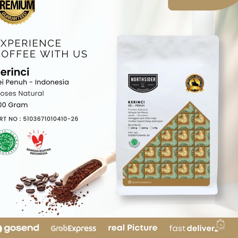 

♛ BIJI KOPI ARABIKA KERINCI SUNGAI PENUH NATURAL - 200GR NORTHSIDER COFFEE ☇